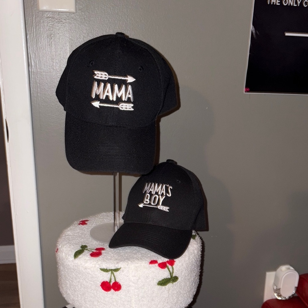 Black Mama and Mama's Boy Cap Set